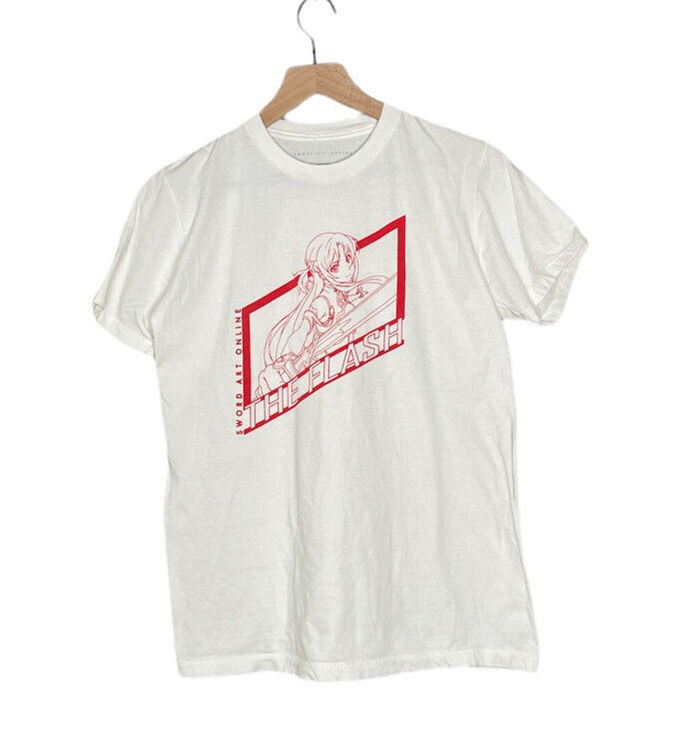 Sword Art Online The Flash T-Shirt Tee Size M White Red Design EUC